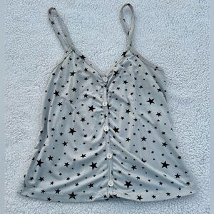 Women’s Star Tank Top Ruched Gray Black Stars Love Wins Sz. Small